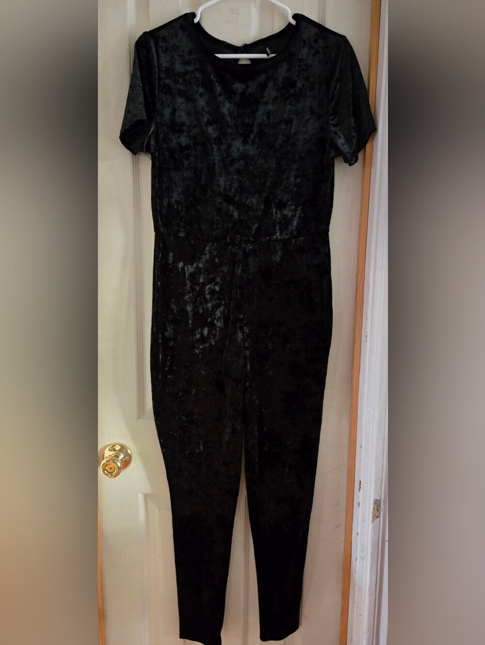 torrid Black Velvet Short-Sleeve Jumpsuit